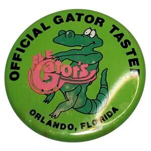 Official Gator Taster Gator’s Ale Orlando Florida Pin 2.25" Vtg 1980